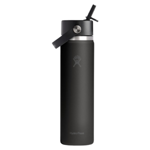 Hydro Flask 24 oz Water Bottle with Wide Straw Lid - Insulated Stainless Steel Tonal Black
