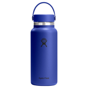 Hydro Flask 32 oz Water Bottle with Wide Mouth Flex Lid - Insulated Stainless Steel Capri Blue