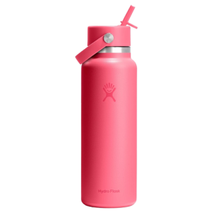 Hydro Flask 40 oz Water Bottle with Wide Straw Lid - Insulated Stainless Steel Popstar Pink