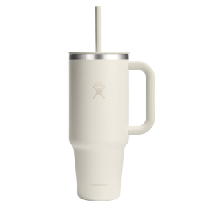 Hydro Flask 40 oz Travel Tumbler with Handle Lid and Straw - Insulated Stainless Steel Ivory