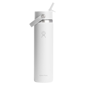 Hydro Flask 24 oz Water Bottle with Wide Straw Lid - Insulated Stainless Steel Tonal White