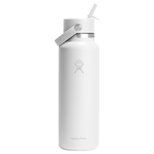 Hydro Flask 40 oz Water Bottle with Wide Straw Lid - Insulated Stainless Steel Tonal White