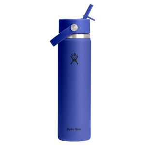 Hydro Flask 24 oz Insulated Water Bottle with Wide Straw Lid Capri Blue