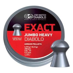 JSB Exact Jumbo Heavy .22 Cal Pellets 18.13 Grain 250 Count