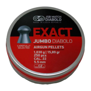 JSB Exact Jumbo .22 Cal Air Gun Pellets 15.89 Grain 250 Count