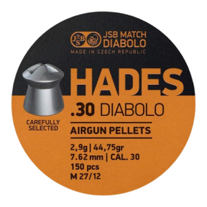 JSB Hades .30 Cal Hollowpoint Air Gun Pellets 44.75 Grain 150 Count