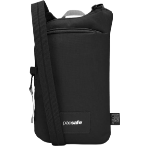 Pacsafe GO Anti-Theft Tech Crossbody Bag - RFID Blocking Travel Organizer with Built-In Wallet - Jet Black